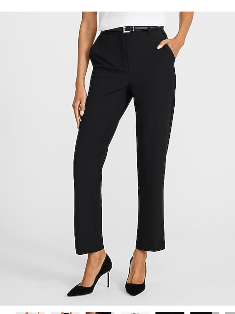 Express Editor Super High Waisted Straight Ankle Pant in Studio Stretch Twill 14